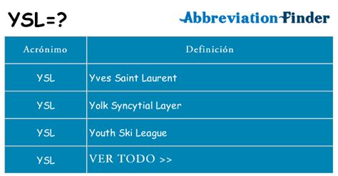 acronimo ysl